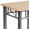 Troy Natural Laminate End Table with Silver Steel Frame