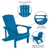 3 Piece Charlestown Blue Poly Resin Wood Adirondack Chair Set with Fire Pit - Star and Moon Fire Pit with Mesh Cover