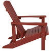 3 Piece Charlestown Red Poly Resin Wood Adirondack Chair Set with Fire Pit - Star and Moon Fire Pit with Mesh Cover
