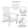 3 Piece Charlestown White Poly Resin Wood Adirondack Chair Set with Fire Pit - Star and Moon Fire Pit with Mesh Cover