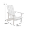 2 Pack Charlestown All-Weather Poly Resin Wood Adirondack Chairs with Side Table in White