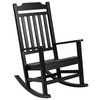 Set of 2 Winston All-Weather Poly Resin Rocking Chairs with Accent Side Table in Black