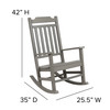 Set of 2 Winston All-Weather Poly Resin Rocking Chairs with Accent Side Table in Gray
