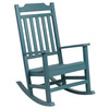 Set of 2 Winston All-Weather Poly Resin Rocking Chairs with Accent Side Table in Teal