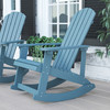 Savannah All-Weather Poly Resin Wood Adirondack Rocking Chair with Rust Resistant Stainless Steel Hardware in Sea Foam