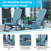 Savannah All-Weather Poly Resin Wood Adirondack Rocking Chair with Rust Resistant Stainless Steel Hardware in Sea Foam