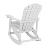 Savannah All-Weather Poly Resin Wood Adirondack Rocking Chair with Rust Resistant Stainless Steel Hardware in White