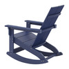 Finn Modern All-Weather 2-Slat Poly Resin Wood Rocking Adirondack Chair with Rust Resistant Stainless Steel Hardware in Navy