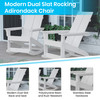 Finn Modern All-Weather 2-Slat Poly Resin Rocking Adirondack Chair with Rust Resistant Stainless Steel Hardware in White - Set of2