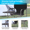 Benjamin Folding Black Director's Camping Chair with Side Table and Cup Holder - Portable Indoor/Outdoor Steel Framed Sports Chair