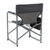 Benjamin Folding Gray Director's Camping Chair with Side Table and Cup Holder - Portable Indoor/Outdoor Steel Framed Sports Chair