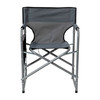 Benjamin Folding Gray Director's Camping Chair with Side Table and Cup Holder - Portable Indoor/Outdoor Steel Framed Sports Chair