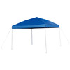 Harris 10'x10' Blue Outdoor Pop Up Event Slanted Leg Canopy Tent with Carry Bag