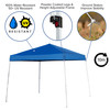 Otis 8'x8' Blue Pop Up Event Canopy Tent with Carry Bag and 6-Foot Bi-Fold Folding Table with Carrying Handle - Tailgate Tent Set