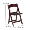 Hercules Folding Chair - Red Mahogany Resin  1000LB Weight Capacity - Comfortable Event Chair - Light Weight Folding Chair