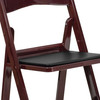 Hercules Folding Chair - Red Mahogany Resin  1000LB Weight Capacity - Comfortable Event Chair - Light Weight Folding Chair