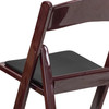 Hercules Folding Chair - Red Mahogany Resin  1000LB Weight Capacity - Comfortable Event Chair - Light Weight Folding Chair