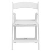 HERCULES Kids White Resin Folding Chair with White Vinyl Padded Seat