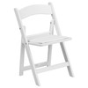 HERCULES Kids White Resin Folding Chair with White Vinyl Padded Seat