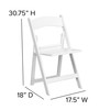 HERCULES Series 1000 lb. Capacity White Resin Folding Chair with Slatted Seat