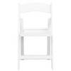 HERCULES Series 1000 lb. Capacity White Resin Folding Chair with Slatted Seat