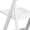 HERCULES Series 1000 lb. Capacity White Resin Folding Chair with Slatted Seat