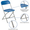 Hercules Series Plastic Folding Chair - Blue - 650LB Weight Capacity Comfortable Event Chair - Lightweight Folding Chair