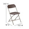 Hercules Series Plastic Folding Chair - - Brown - 650LB Weight Capacity Comfortable Event Chair - Lightweight Folding Chair