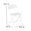 Hercules Series Plastic Folding Chair - White - 650LB Weight Capacity Comfortable Event Chair - Lightweight Folding Chair