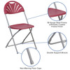 HERCULES Series 650 lb. Capacity Burgundy Plastic Fan Back Folding Chair