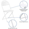 HERCULES Series 650 lb. Capacity White Plastic Fan Back Folding Chair