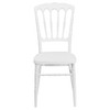 HERCULES Series White Resin Stacking Napoleon Chair
