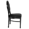 HERCULES Series 900 lb. Capacity King Louis Chair with Tufted Back, Black Vinyl Seat and Black Frame