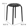 Bailey Plastic Nesting Stack Stools, 17.5"Height, Black (5 Pack)