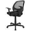 Flash Fundamentals Mid-Back Black Mesh Swivel Ergonomic Task Office Chair with Arms, BIFMA Certified