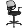 Flash Fundamentals Mid-Back Black Mesh Swivel Ergonomic Task Office Chair with Arms, BIFMA Certified