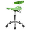 Elliott Vibrant Apple Green and Chrome Swivel Task Office Chair with Tractor Seat