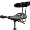 Elliott Vibrant Black and Chrome Swivel Task Office Chair with Tractor Seat