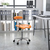 Elliott Vibrant Orange and Chrome Swivel Task Office Chair with Tractor Seat