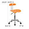 Elliott Vibrant Orange and Chrome Swivel Task Office Chair with Tractor Seat