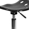 Taylor Vibrant Black Tractor Seat and Chrome Stool