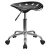 Taylor Vibrant Black Tractor Seat and Chrome Stool