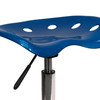 Taylor Vibrant Bright Blue Tractor Seat and Chrome Stool