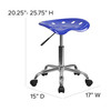 Taylor Vibrant Nautical Blue Tractor Seat and Chrome Stool