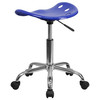 Taylor Vibrant Nautical Blue Tractor Seat and Chrome Stool