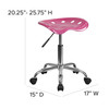 Vibrant Pink Tractor Seat and Chrome Stool