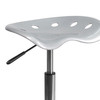 Taylor Vibrant Silver Tractor Seat and Chrome Stool