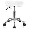 Taylor Vibrant White Tractor Seat and Chrome Stool