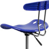 Bradley Vibrant Nautical Blue and Chrome Drafting Stool with Tractor Seat