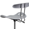 Bradley Vibrant Silver and Chrome Drafting Stool with Tractor Seat